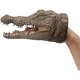 Gemini&amp;Genius Crocodile Hand Puppet Toys Funny&amp;Scared Alligator Head Puppet | Home, Stage and Class Role Play Toy for Kids