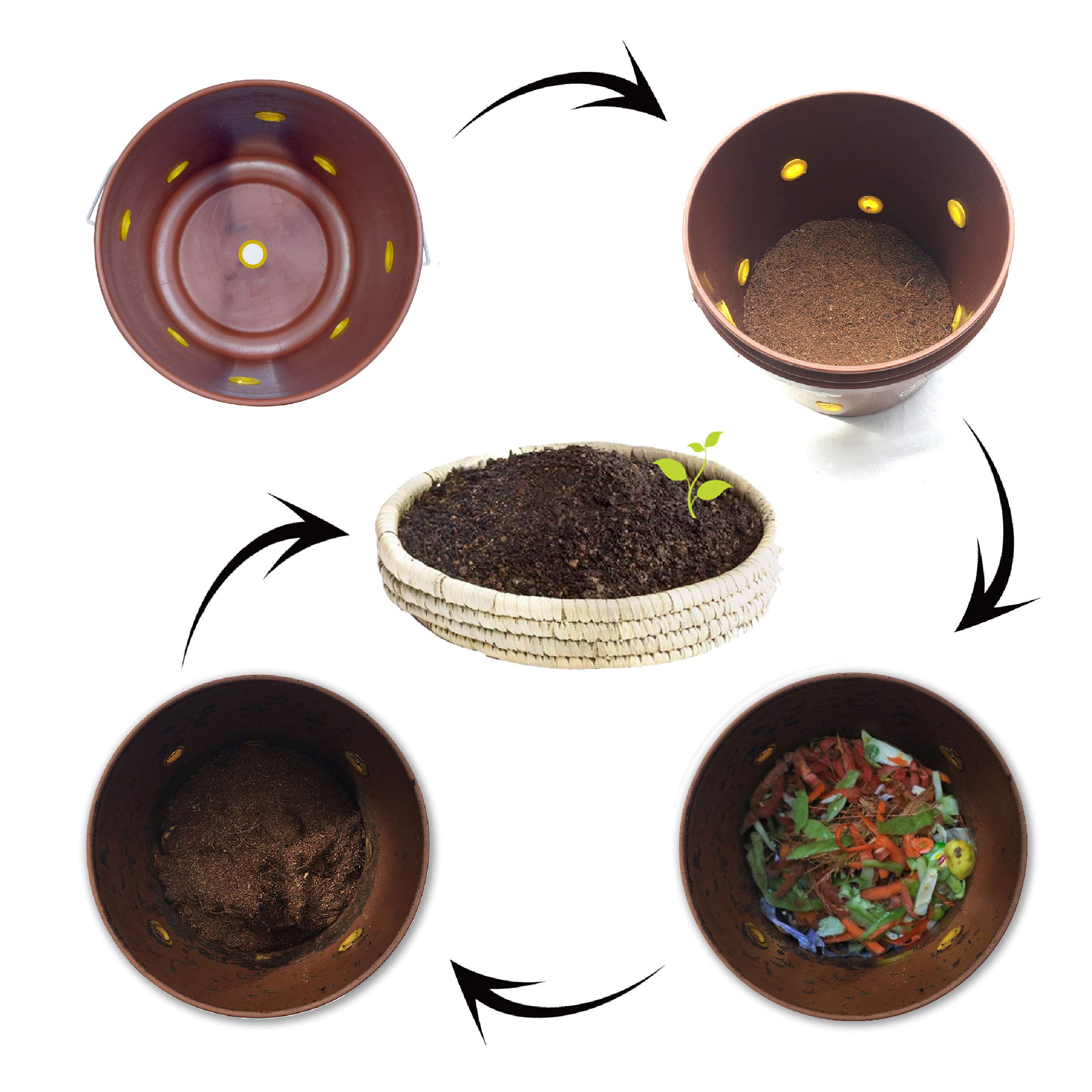 Daily Dump Gobble Senior Plastic Indoor Compost Bin Kit for