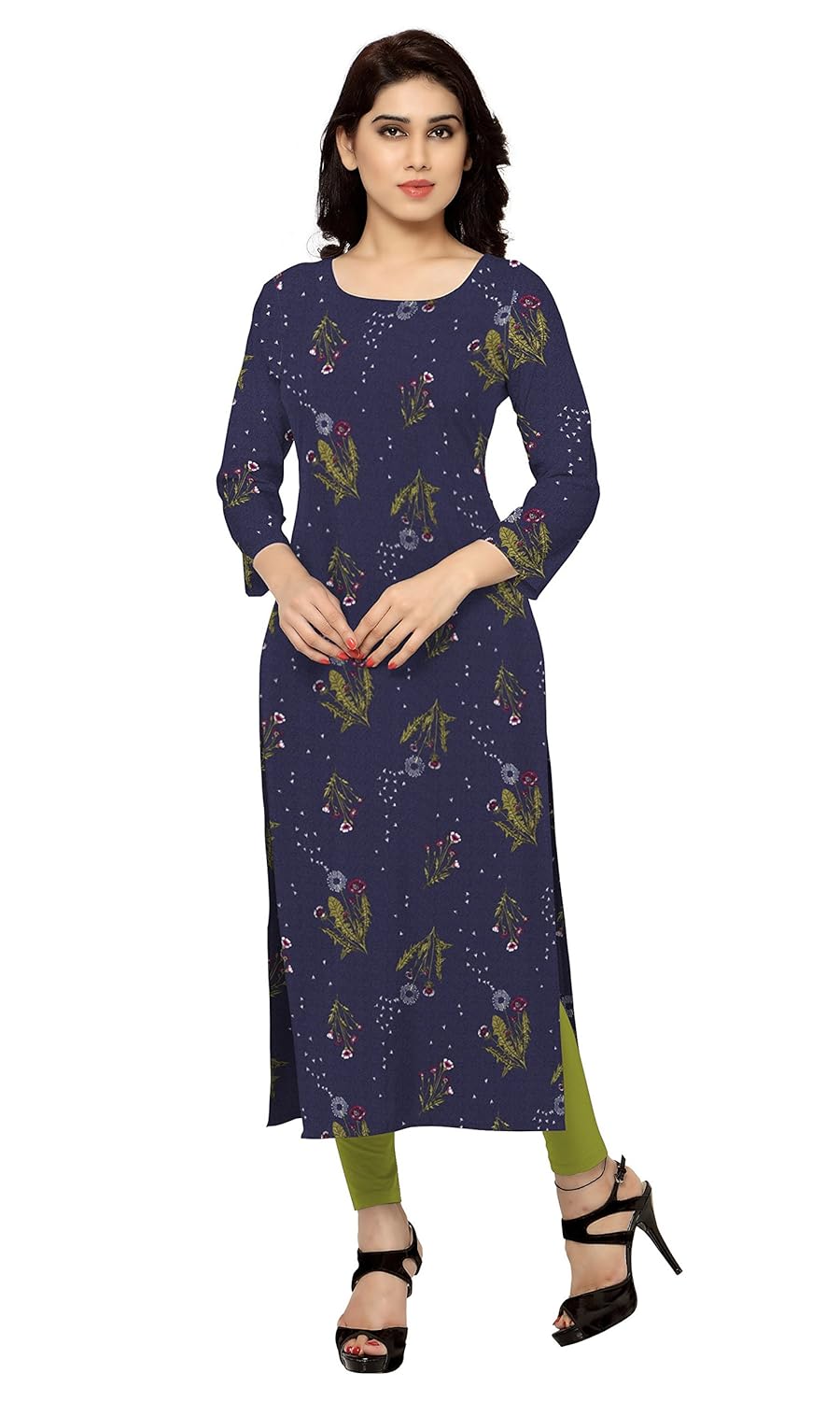 ziyaa women's straight crepe kurta