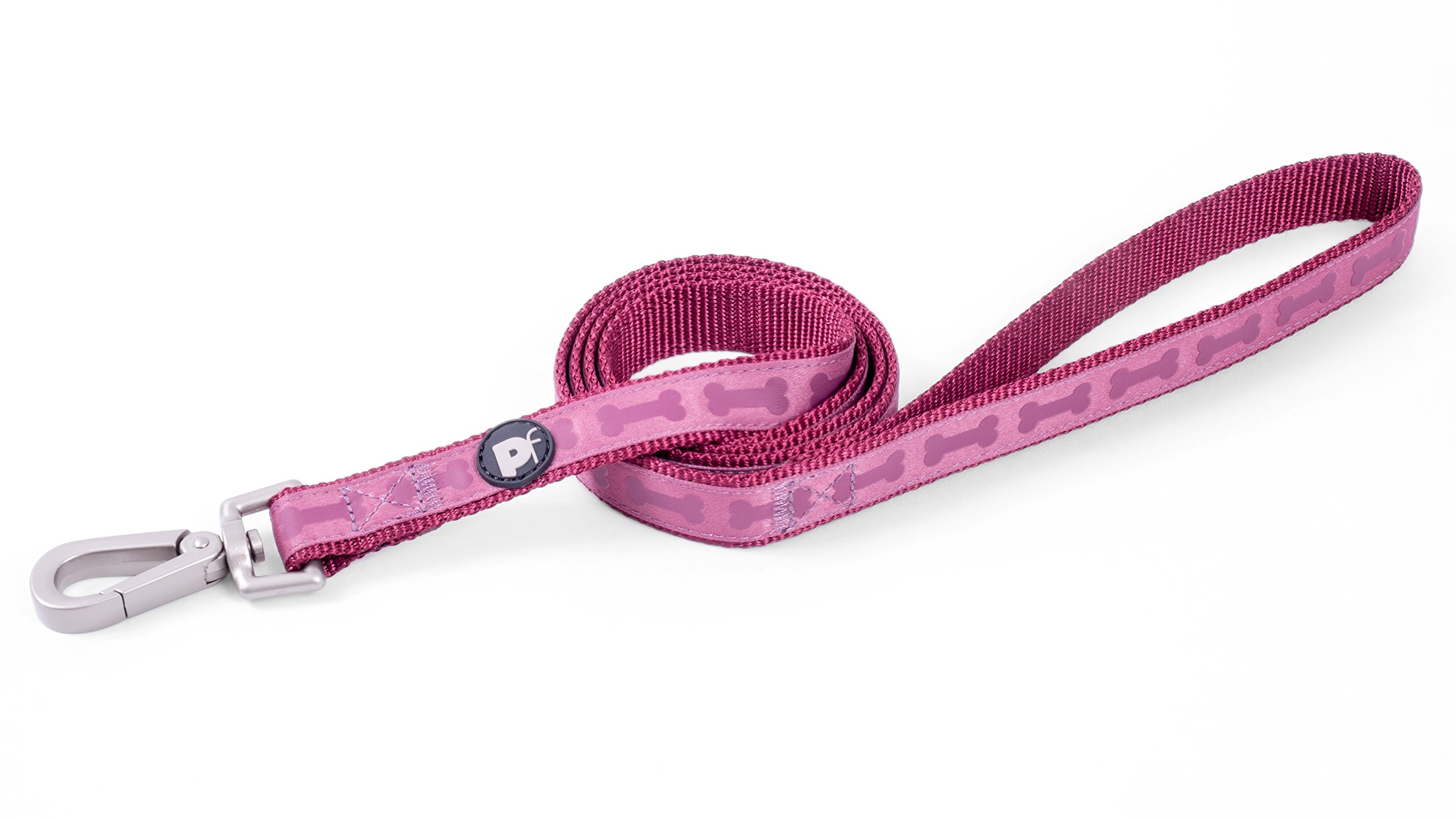 Petface Tonal Bones Print Dog Lead, Small, Country Berry