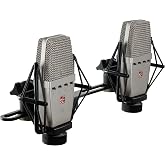 SE ELECTRONICS T2 Multi-Pattern Large Diaphragm Condenser Microphone with Titanium Capsule, Pads &amp; Low-Cut Filters &amp; Shockmount - Professional Studio Recording Microphone (Matched Pair)