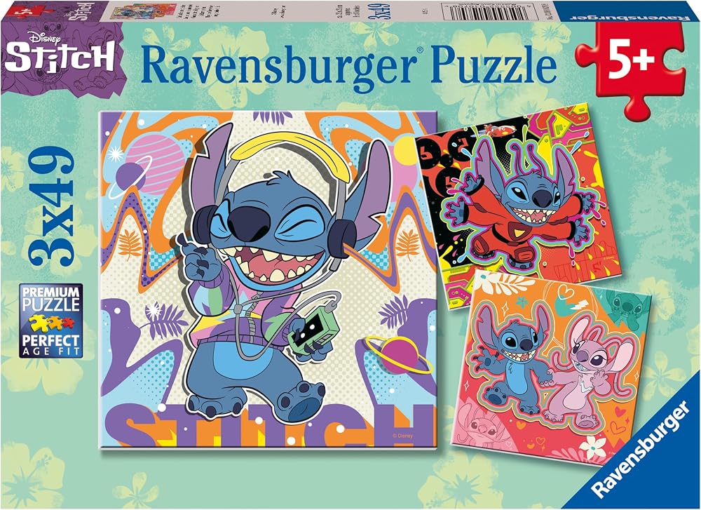 Ravensburger Disney Stitch 3x49 Piece Puzzles Kids 5+ Ages