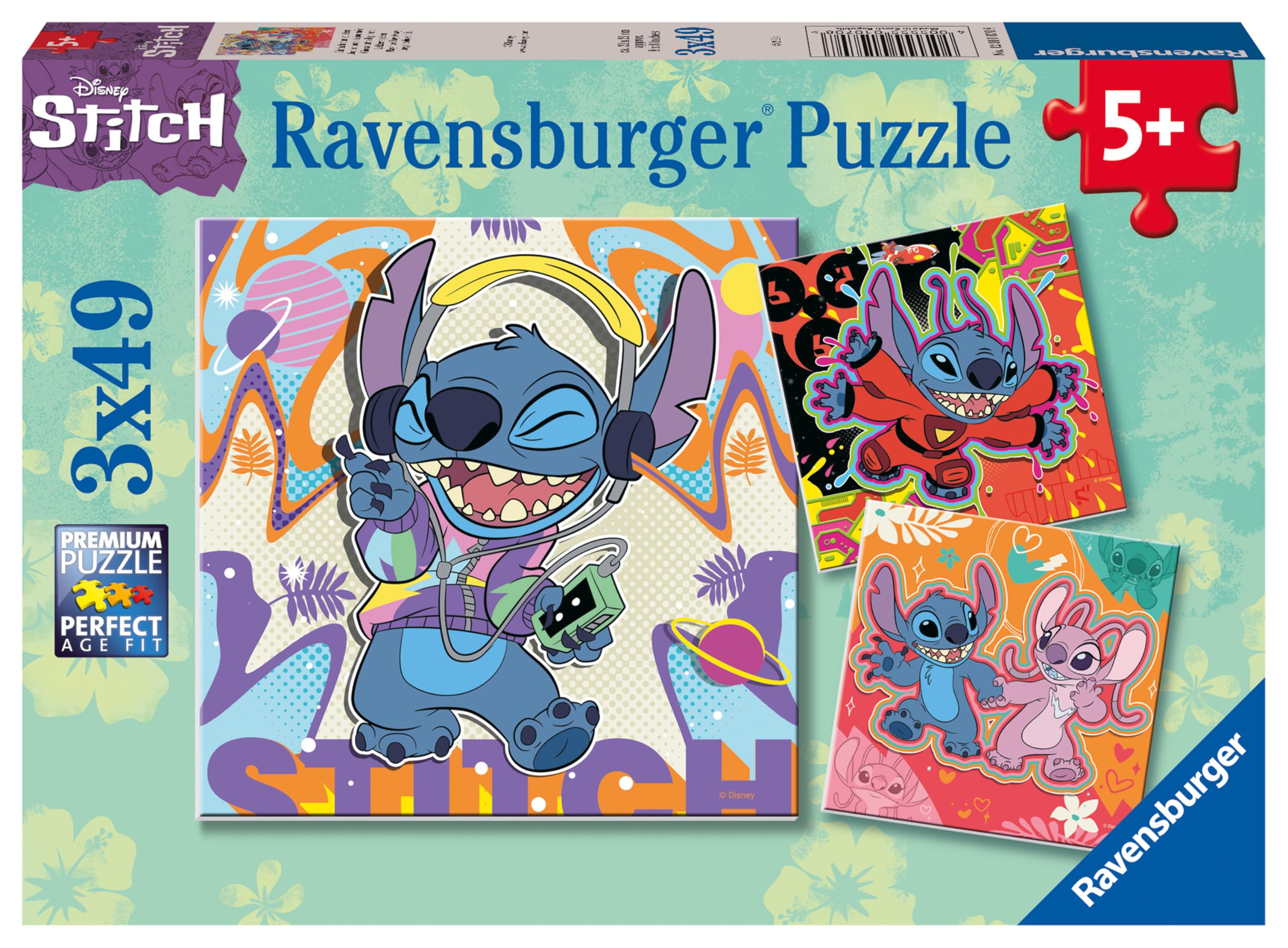 Ravensburger Disney Stitch 3x 49 Pieces Jigsaw Puzzles for Kids Age 5 Years Up