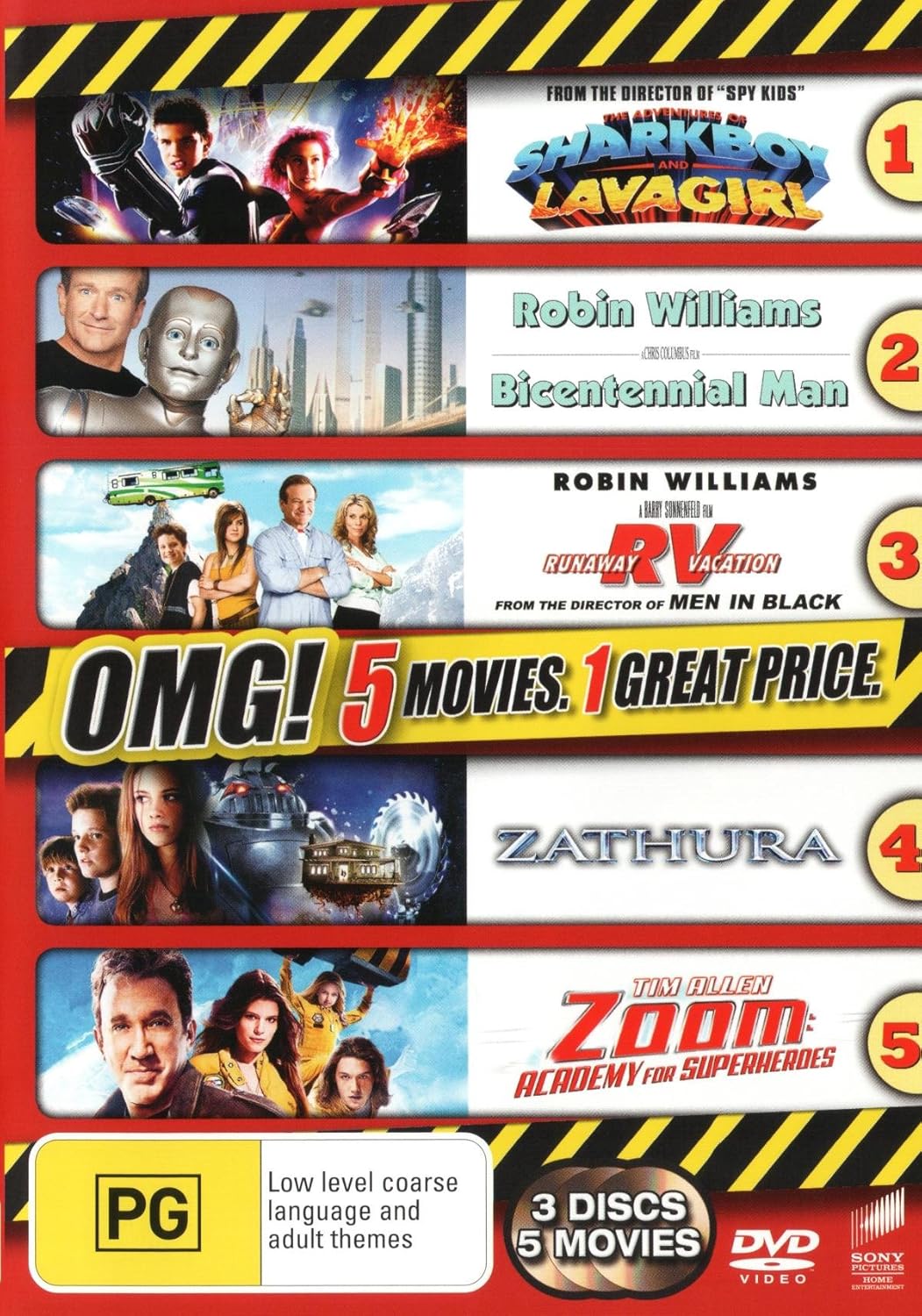 Sharkboy and Lavagirl / The Bicentennial Man / Zathura / Zoom | 3 Discs | NON-USA Format | PAL | Region 4 Import - Australia