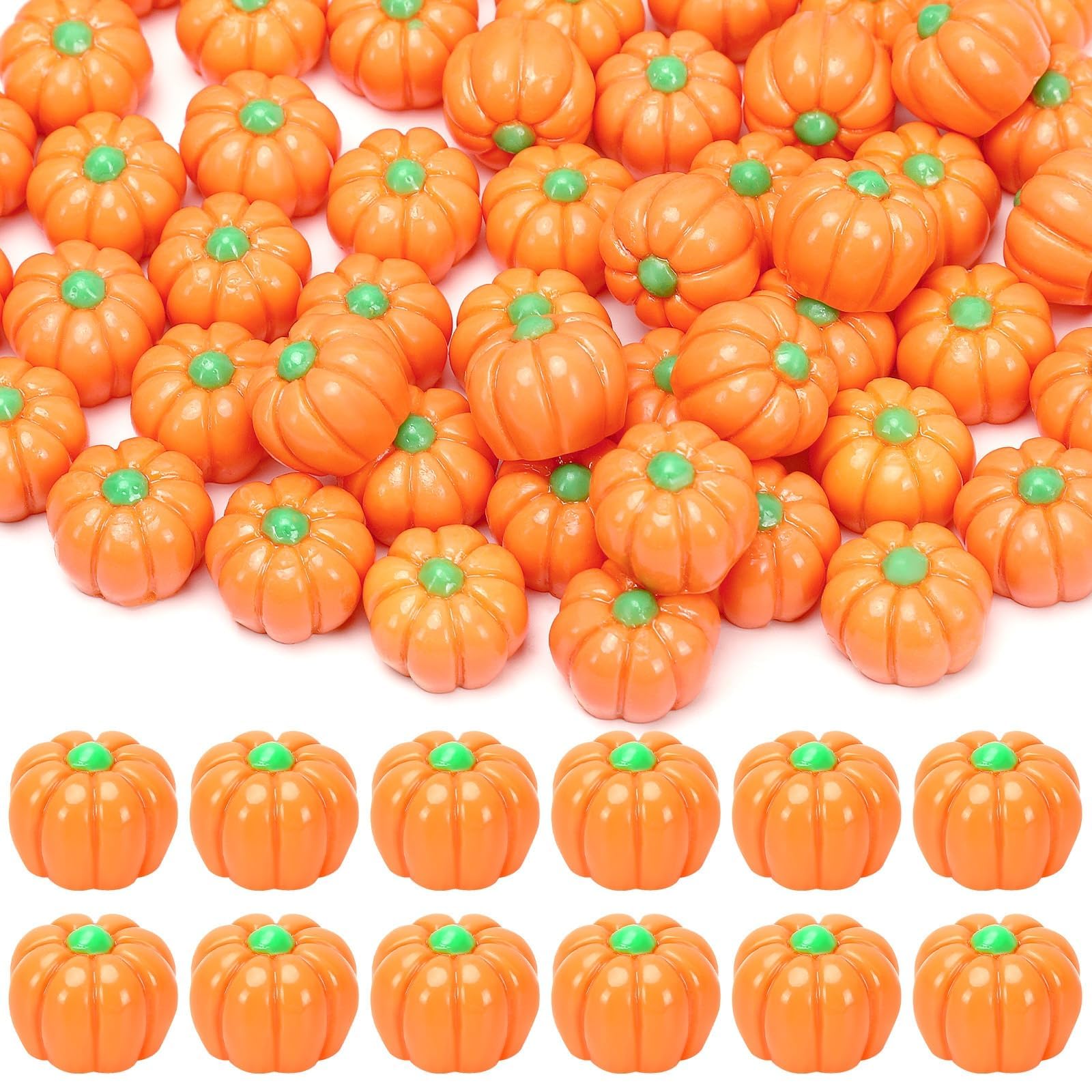 Photo 1 of DTOFOOT 60Pcs Mini Resin Pumpkins,Tiny Fake Artificial Pumpkins Small Fall Table Decor for Crafts Vase Filler Thanksgiving Ornaments Halloween Party Supplies