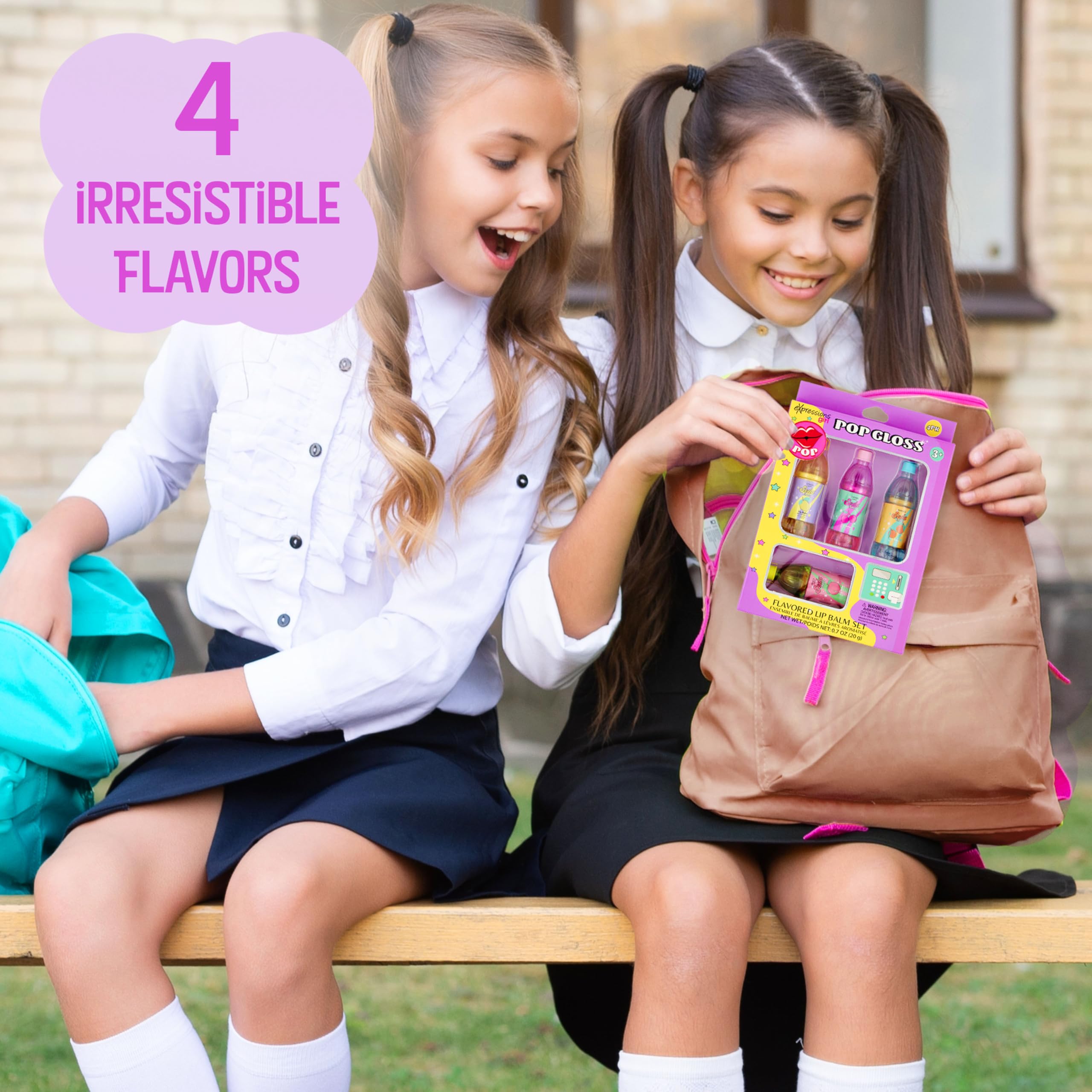 8pc Pop Gloss - Novelty Soda Fruity Flavored Lip Balm Set, Vending Machine Soda Lip Balm Collection, Safe and Non-Toxic Lip Gloss Gift Set For Girls