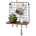 Spectrum Diversified Vintage Living Wall Mount 4 Shelf & Message Center Entryway Organizer with Hooks for Keys, Leashes and M