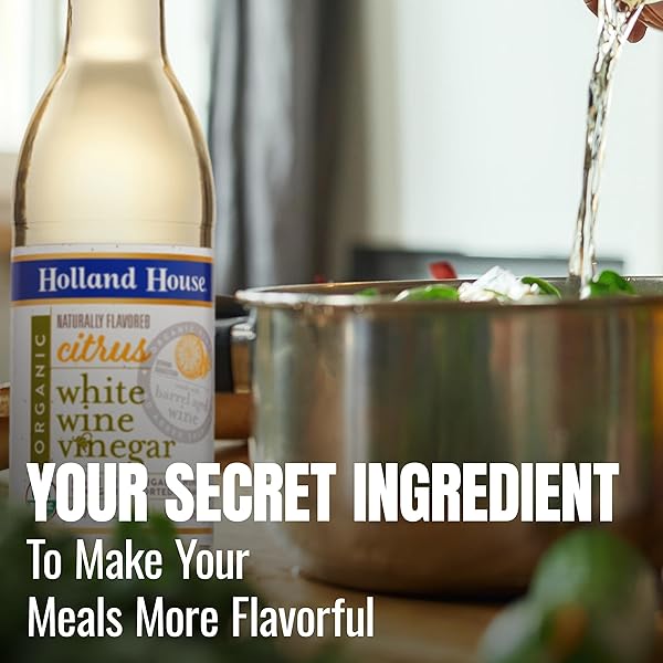 HOLLAND HOUSE ORGANICS CITRUS FLAVORED WHITE WINE VINEGAR, 12.7 OUNCE