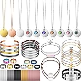 Otuuz 60 Pcs Metal Laser Engraving Materials Jewelry Bulk Making Engraving Accessories Set Thanksgiving Christmas Gift for Crafting Laser Engravers Stainless Steel Necklace Pendant Bracelet Ring Card