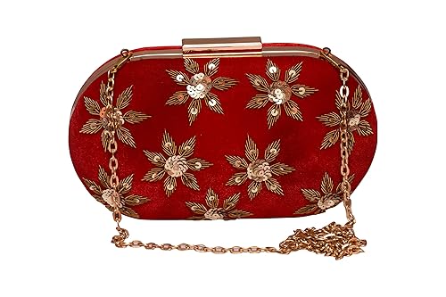 Sugarcrush women party wear Hand Box clutch purse with Detachable Sling Must Buy For Girls and Women