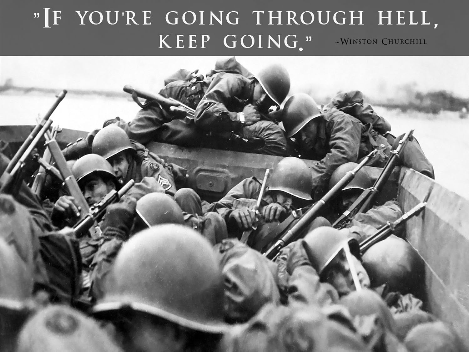 World War 2 Poster Dday Invasion Winston Churchill Quote 18x24