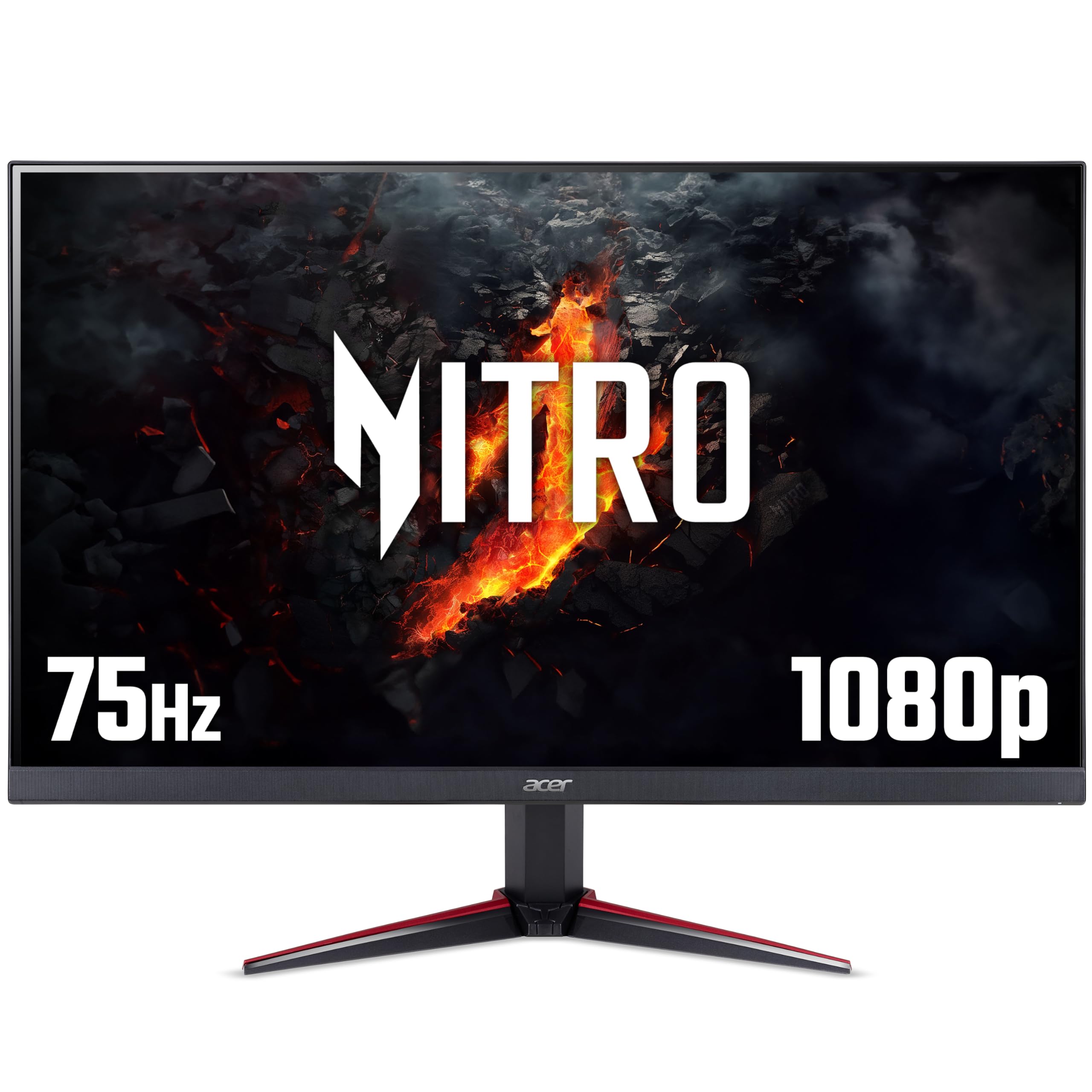 Acer Nitro VG240Ybmiix 23.8 inch Full HD Gaming Monitor (IPS Panel, FreeSync, 75Hz, 1ms, HDMI, VGA, Black/Red)