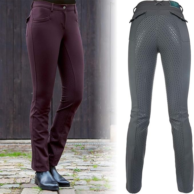 HKM Uniseks Met Teddyvoering Rubber jodhpurs Zwart 36
