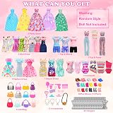 Miunana 110 Doll Clothes 11.5 Inch Fashion Outfits Set Dresses Shoes Hangers view 2