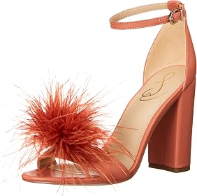 Amazon.com | Sam Edelman Women's Yaro Feather Heeled Sandal, Sienna Rose,  8.5 | Heeled Sandals