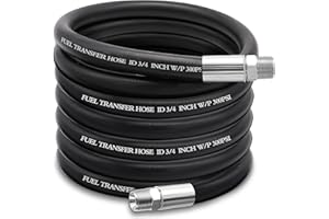 Ruikarhop 3/4" Fuel Transfer Hose 20FT,Farm Pump Hose with Male NPT Fittings for Gasoline,Diesel,Biodiesel…