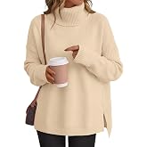 LILLUSORY Womens Turtleneck Oversized Sweaters 2026 Fall Fashion Outfits | Batwing Sleeve, Poncho Cowl Neck, Cozy Knit, Long Pullover, Cute Winter Clothing, Old Money Clothes, Ladies Trendy Tunic