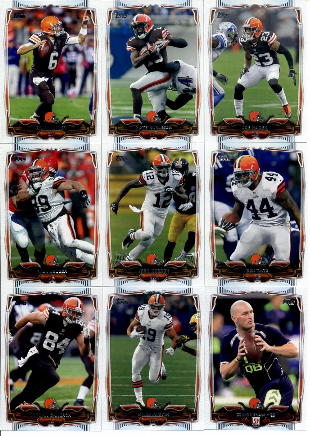 2014 Topps Football Cards Cleveland Browns Team Set (15