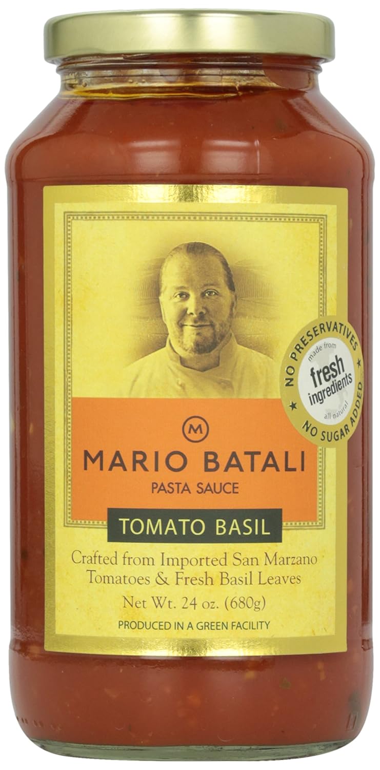 Amazon Com Mario Batali Pasta Sauce Tomato Basil 24oz San Marzano Spaghetti Sauce Grocery Gourmet Food