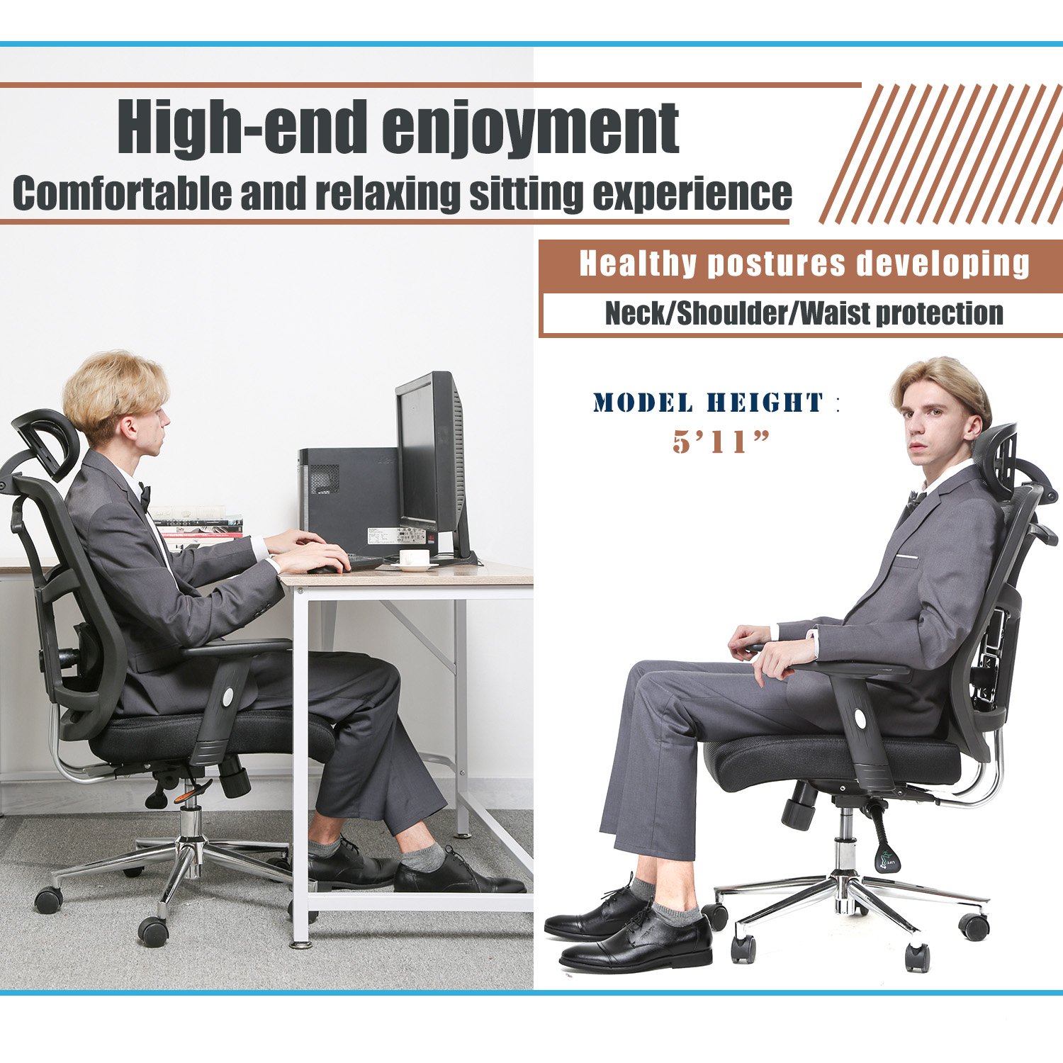 TOPSKY Mesh Computer Office Chair Ergonomic Design Chair