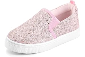 K KomForme Toddler Sneakers for Girls Boys Slip On Canvas Walking Shoes