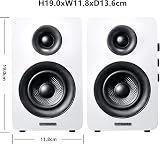 Sanyun SW208 3-inch Active Bluetooth 5.0 Bookshelf Speakers Pair White view 2