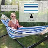 GOCAN Double Hammock 2 Person 330x150cm 600lb Grey Cotton Portable Outdoor view 3