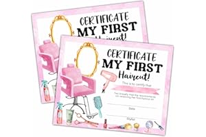 DISFUCO First Haircut Certificates, First Haircut Award, Scissors Nail Polish Little Boy's Girl's First Haircut Certificate, First Haircut Achievement Certificates of Recognition, First Haircut Keepsake dd03