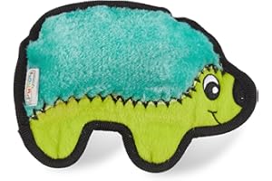 Outward Hound Durablez Tough Plush Squeaky Dog Toy, Hedgehog, Turquoise, XS