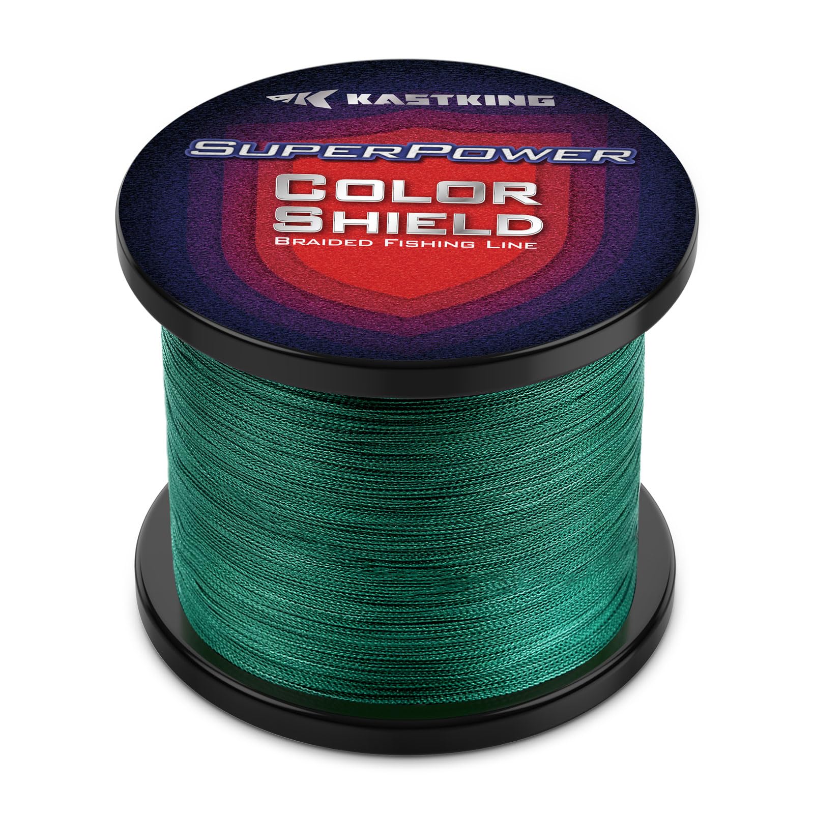 KastKing Superpower ColorShield Braided Fishing Line, Moss Green, 8LB, 1000Yards, X4 Image