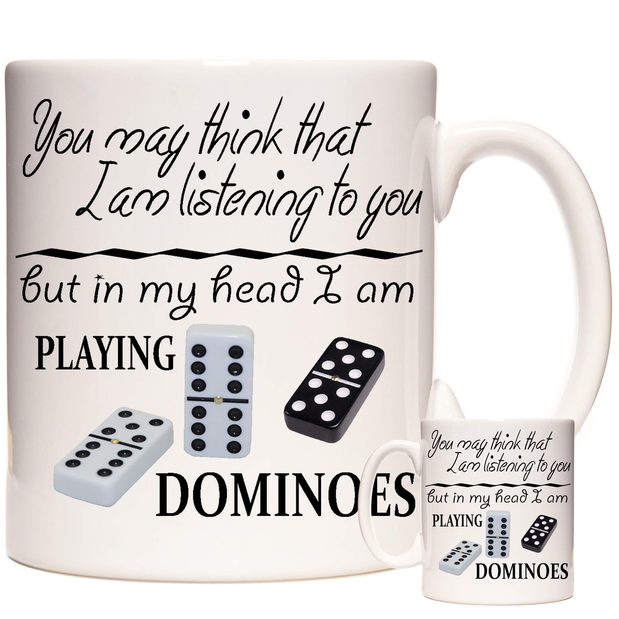 KAZMUGZ Dominoes Mug, You May Think thant.11oz Ceramic Mug. Dominoes Coffee Mug. Dominoes Gift Gift for Dominoes Players. Dominoes Game on a Mug