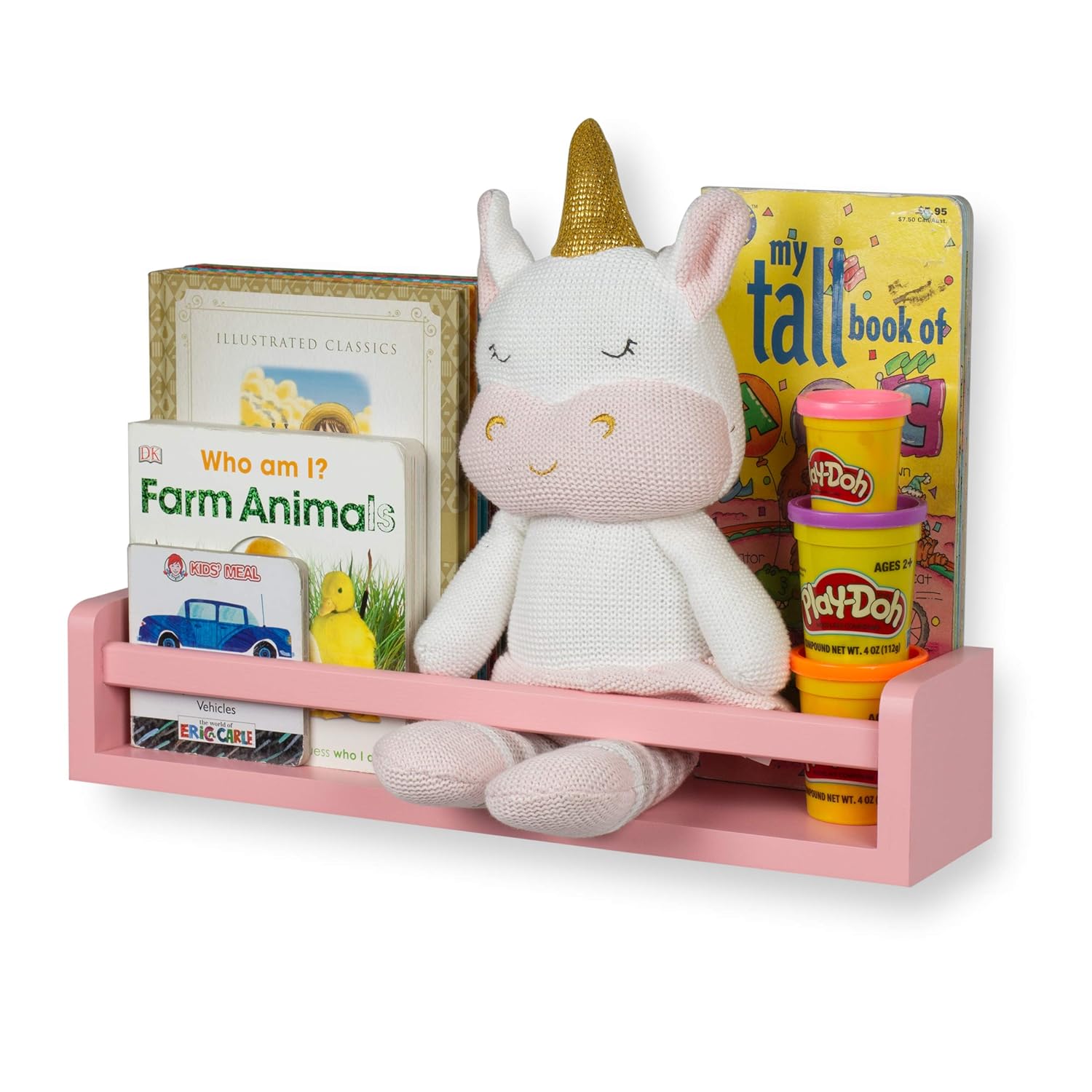 pink shelves for nursery