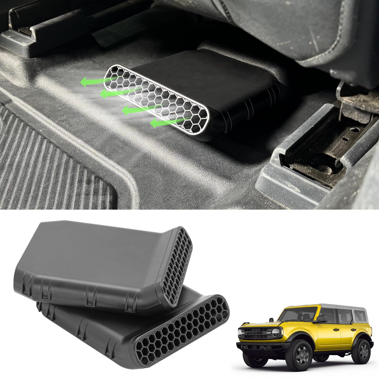 Photo 1 of SUNPIE Under Seat Vent Deflectors Compatible with 2021 2022 2023 2024 2025 Bronco 4 Doors (Not Compatible with Bronco 2 Doors Bronco Sport) Accessories Compatible with Bronco Accessories