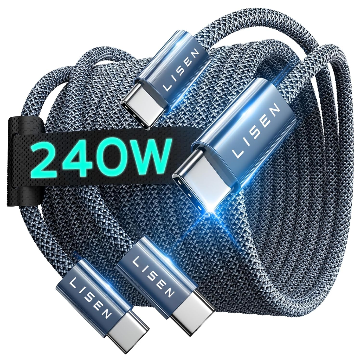 thumbnail image 2 of Artmushie Multi 4-in-1 Fast Charging Cable, 6Ft Black – USB A/C To Multi Connectors (Type C, Lighting), Compatible With IPhone, IPad, Smartphones, Tablets & More Devices (1Pack, Black, 6Ft 2 of 12