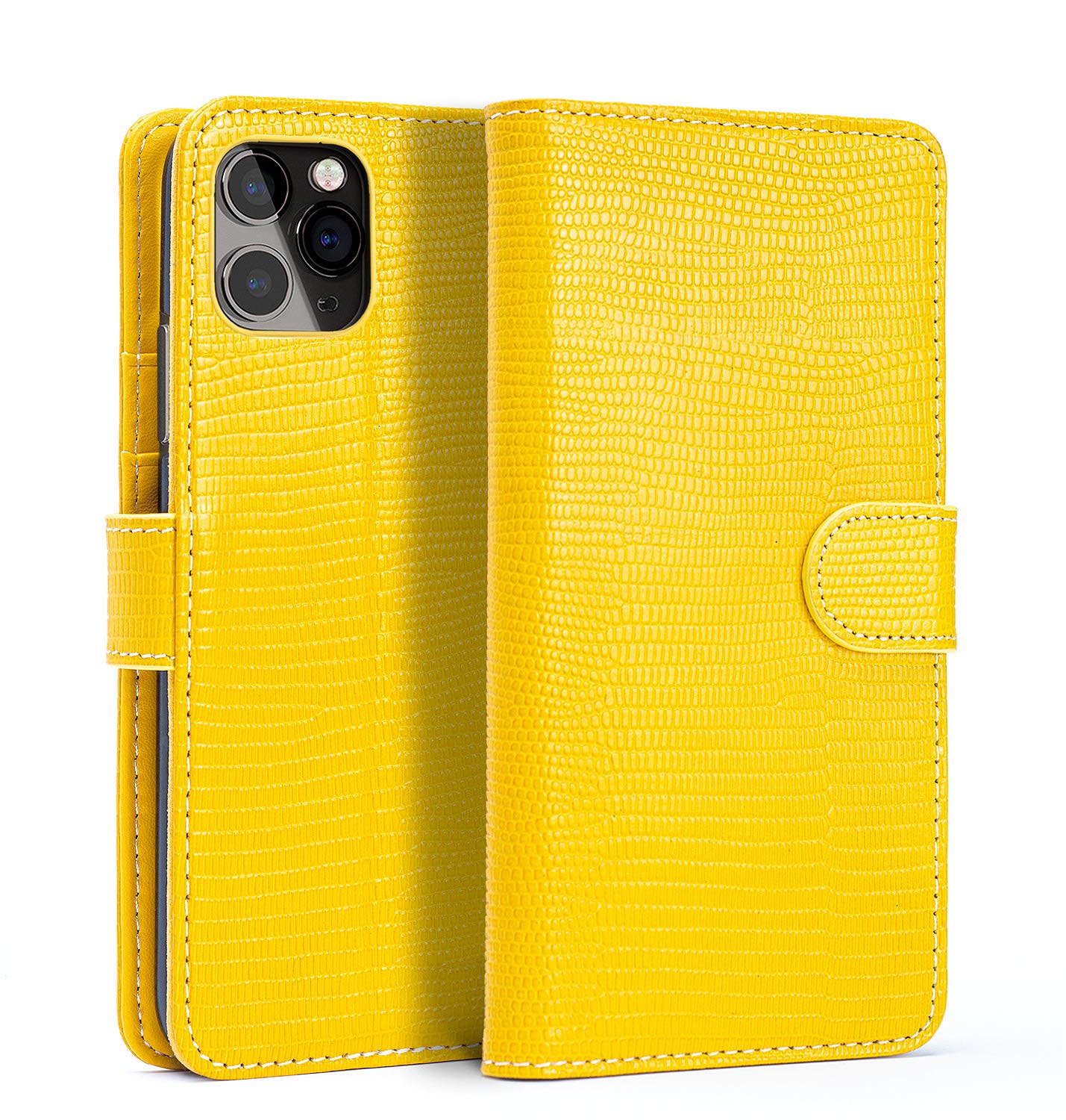 iPhone 11 Pro Wallet Case Trop Saint Leather Cover Lizard Pattern Shockproof Handmade Protective Ski