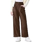 Rolanko Girls Wide Leg Corduroy Pants High Waist Trousers Vintage Kids Pants Streetwear Casual 4-12 Years