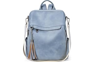 Telena Travel Backpack Purse for Women PU Leather Large Ladies Shoulder Fashion Bags