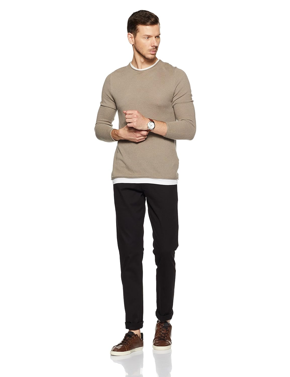 parx men's slim fit casual trousers