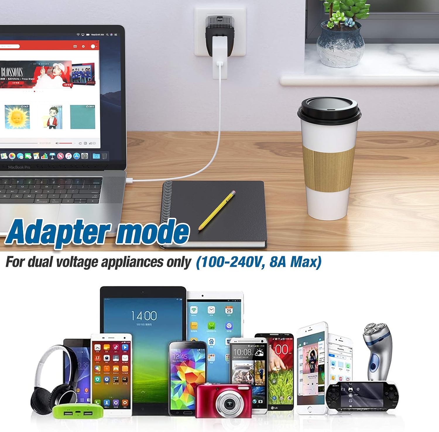 2000W Voltage Converter Adapter US to Europe, UK, Australia, Italy, Spain, Asia Over 150 Countries - Step Down 220V to 110V for Electric Product Like Hair Dryer Steam Iron Cell Phone Laptop MacBook: Home Audio & Theater