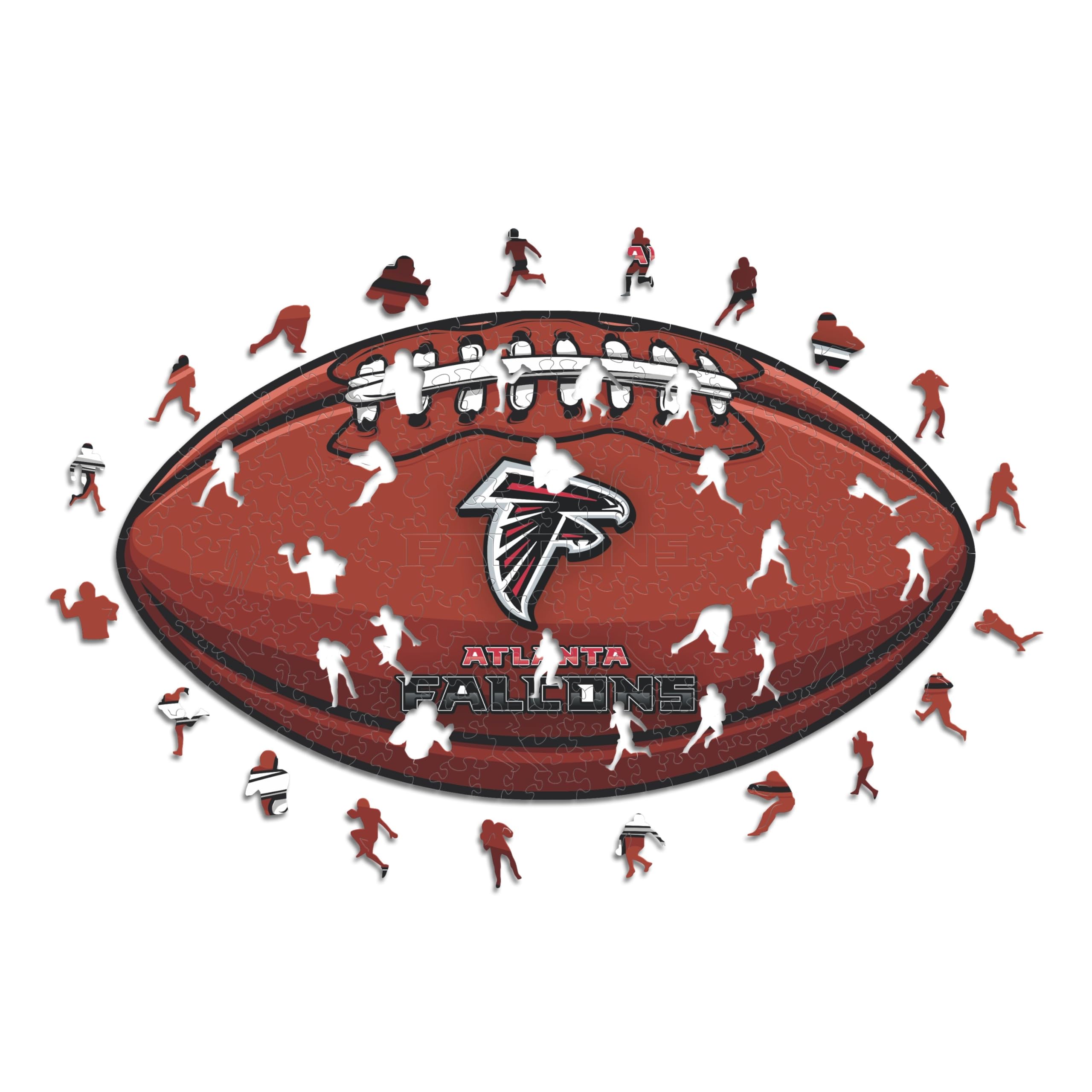 Iconic Puzzles, Atlanta Falcons Crest, 100% eco-sustainable wooden puzzle with official license NFL, size S, 150 pieces