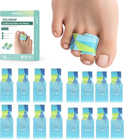 Welnove 16Pcs Hammer Toe Straightener Cushioned Toe Wraps Multi-Size