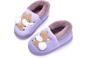 Ainikas Toddler Boys Girls Slippers Fluffy Little Kids House Slippers Warm Fur Cute Animal Home Slipper