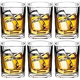 AltarreT 6 Pack Heavy Base Shot Glasses Bulk, 2.2 oz Clear Tequila Espresso Square Whiskey Shot Glass Set for Vodka, Whiskey, Tequila, Espressos, Spirits & Liquors