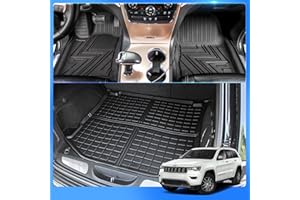 Maszupir Floor Mats Compatible with 2011-2021 Jeep Grand Cherokee 2022 2023 Grand Cherokee WK Trunk Mat All Weather Cargo Liner Grand Cherokee Accessories (Fit Grand Cherokee,Trunk Mat+Floor Mats)