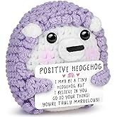 Sensi Blue Galentines Day Gifts For Friends, Positive Hedgehog Crochet Ornament, Funny Stress Relief Cheer Up Gift For Women Men, Inspirational Desk Perfect Gifts for Coworkers Daughter Sister Mom