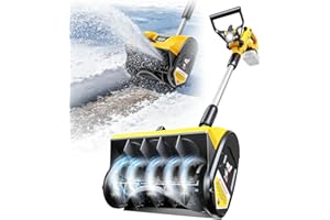 LIVOWALNY Electric Cordless Snow Shovel Compatible with Dewalt 20V Battery, 12"x6" Clearing Path Lightweight Snow Blower, Powered Snow Thrower with Adjustable Directional Plate & LED Light, Tool Only