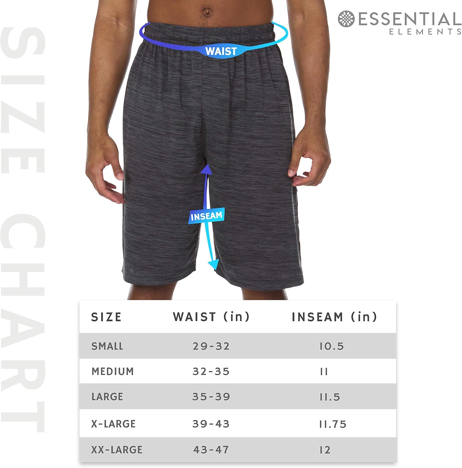 Essential Elements 3 Pack: Mens Quick Dry Active Performance Athletic Cationic Basketball Shorts with Pockets at  Men’s Clothing store