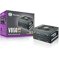 Cooler Master V850 SFX Gold Full Modular, 850W, 80+ Gold Efficiency, ATX Bracket Included, Quiet FDB Fan, SFX Form Factor, 10