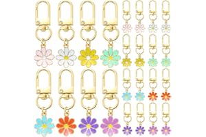 WEWAYSMILE 20-24Pcs Flower Keychain Charm Cute Keychains Bulk Keychain Party Favors Small Bag Charms,Gift Bag Decoration