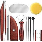 12PCS Pottery Tools Kit, Polymer Clay Tools Set for Sculpting, Air Dry Clay Tools, Ceramic Tools for Carving, Modeling, Molding, Shaping, Dotting, Trimming, Arts Crafts Supplies, Adults, Beginners